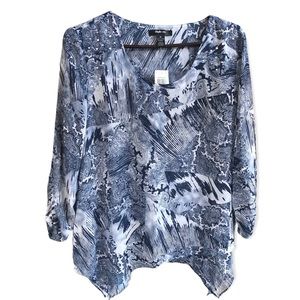 Style & co. Women’s Shirt Blouse Long Sleeve Round Neck Sz M